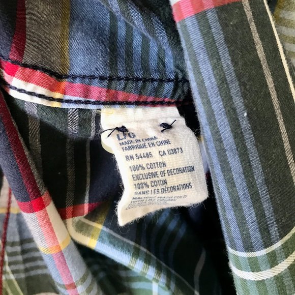 Men's American Eagle Plaid Long Sleeve Button Up Shirt, Size L - Picture 10 of 12